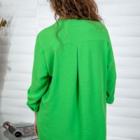 Едноцветна блуза с навиващи се ръкави  XL, XXL, 3XL, снимка 2 - Ризи - 44247230
