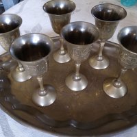 Чашки с поднос от месинг, снимка 3 - Колекции - 34155166