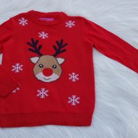 Коледен пуловер 5-6 години, снимка 3 - Детски пуловери и жилетки - 35347946