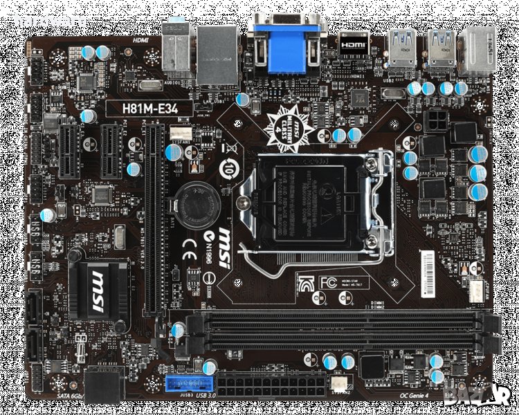 motherboard msi h81m e34 socket сокет 1150, снимка 1