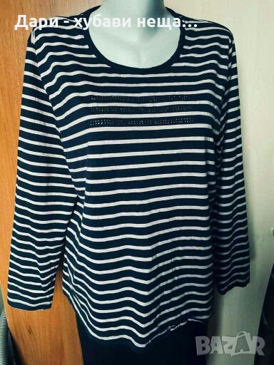 Блуза с нежна украса от камъчета👕🍀XL,2XL👕🍀арт.3016, снимка 1