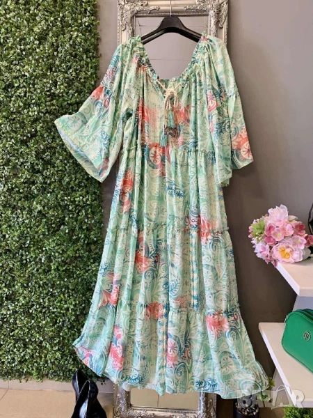 дълга копринена рокля , снимка 1