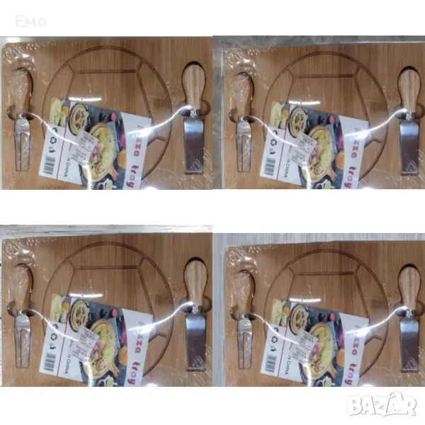 Дъска за пица с 2 прибора 29.5 x 19.5 x 1.5 см, снимка 1