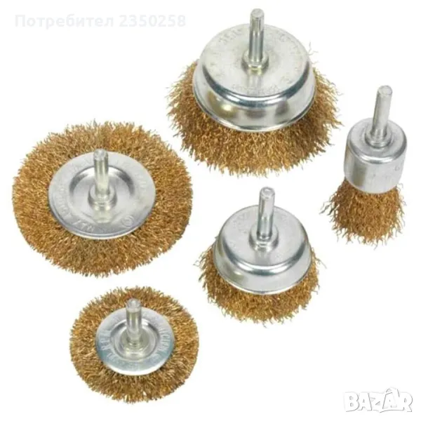 Комплект 5 броя телени четки за почистване, снимка 1