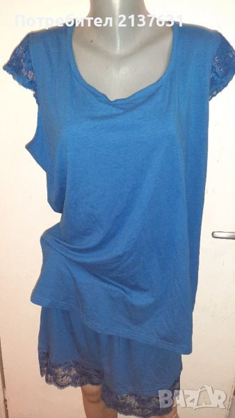 НОВА  ! ДАМСКА ПИЖАМА от 100 % БИОпамук- Размер XL , снимка 1