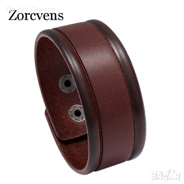 КОЖЕНА ГРИВНА С ДВОЙНА   ЗАКОПЧАЛКА, снимка 1