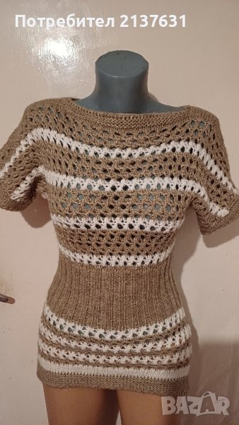 ДАМСКА  РЪЧНО ПЛЕТЕНА ТУНИКА  - Размер  S, снимка 1