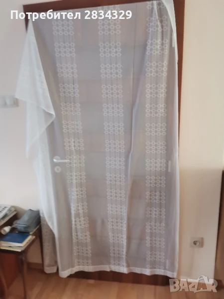 2 броя бели найлонови пердета от соца , снимка 1