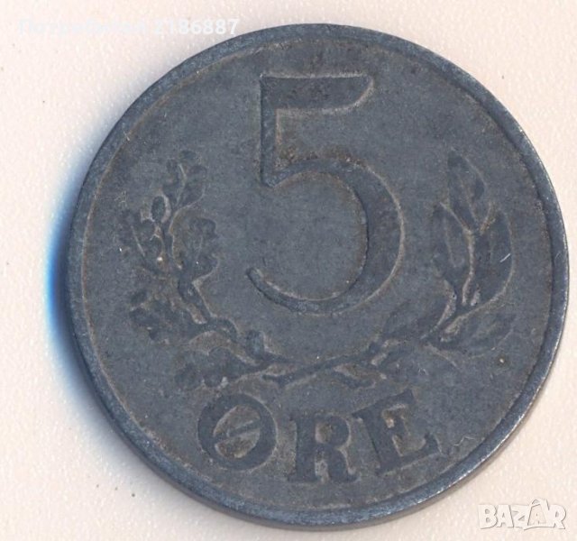 Дания 5 йоре 1943 година, цинк, снимка 1