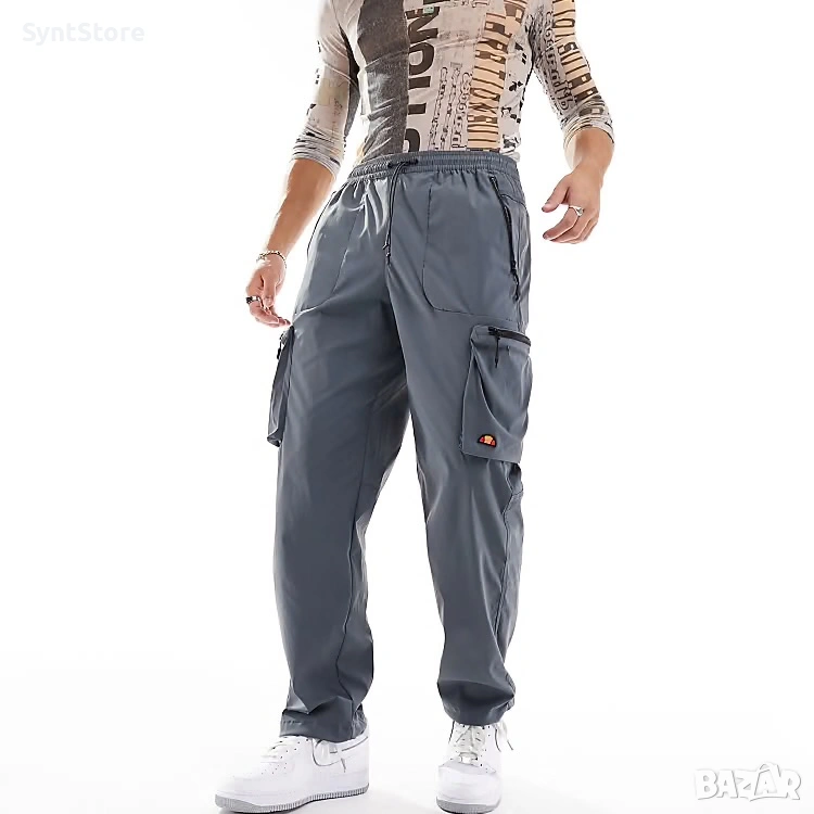 Мъжки карго панталон Ellesse "Squadron" – Streetwear & Utility (Сив), снимка 1
