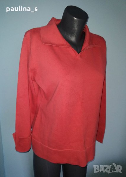 Плътен дизайнерски памучен пуловер "Liz Claiborne"® / голям размер, снимка 1