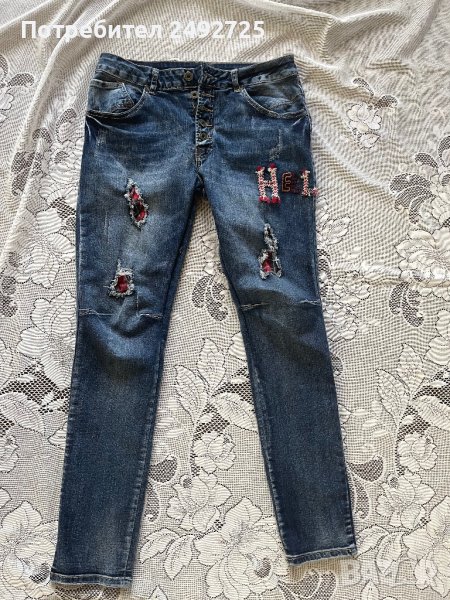 Дънки марка DENIM, бродерия , снимка 1