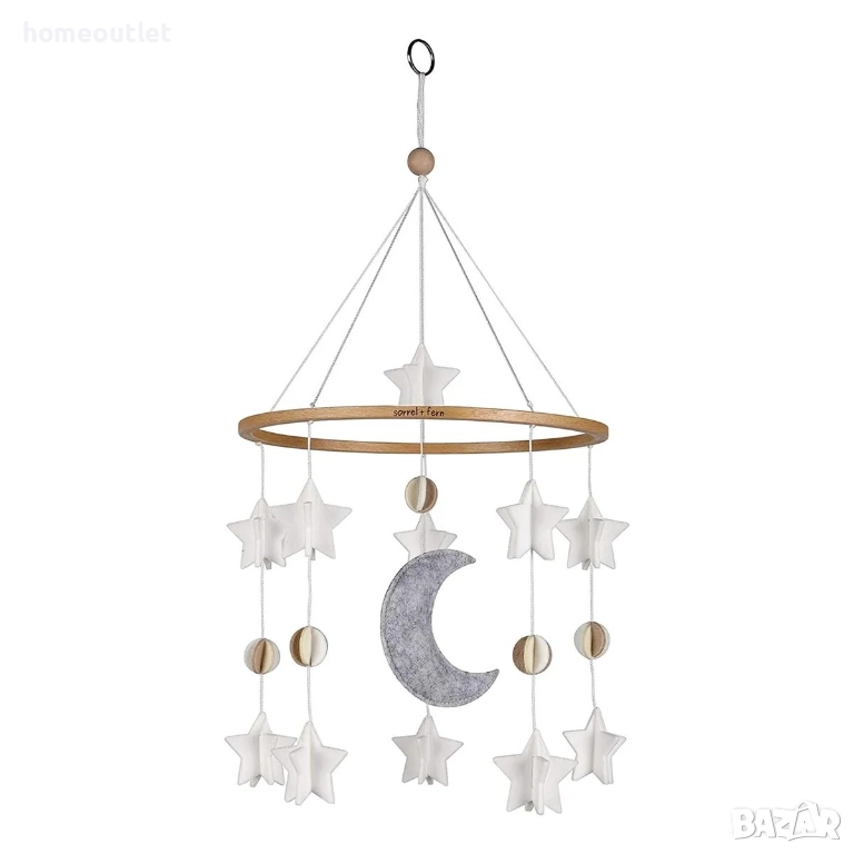 ПРОМОЦИЯ Въртележка за бебешко креватче в неутрални тонове “ Луна и звезди” BABY WINDSPIEL JUNGE , снимка 1