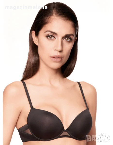 LORMAR 85B италиански черен повдигащ сутиен +1 РАЗМЕР ултра меки подплънки повдигащи сутиени , снимка 1