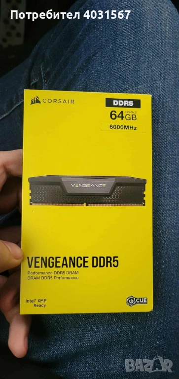 РАМ Corsair Vengeance DDR5 64GB (2×32GB) 6000 CL30, нова с гаранция, снимка 1