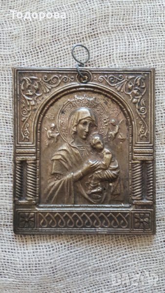 Стара посребрена иконка, снимка 1