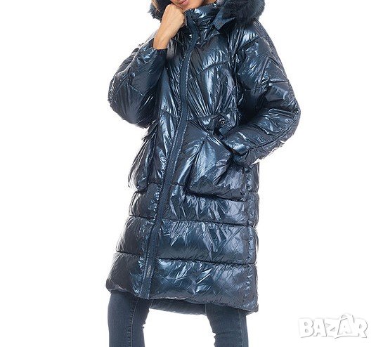 Зимно дамско дълго тъмносиньо яке марка Tantra - XL/2XL, снимка 1