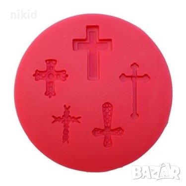 5 различни малки кръста кръст силиконов молд форма фондан смола декор, снимка 1