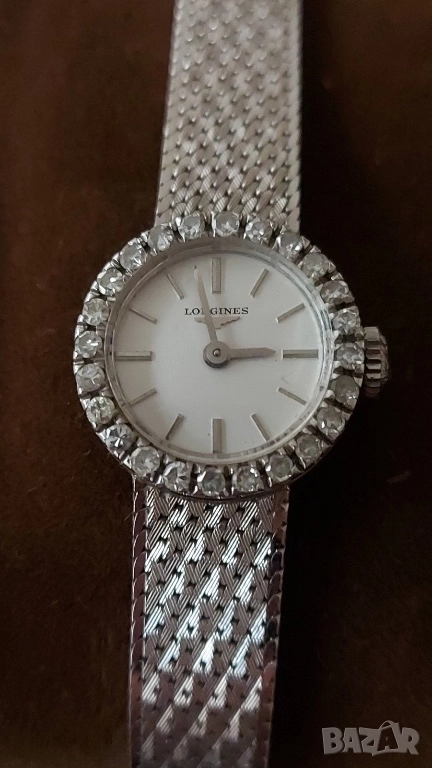 Златен часовника с брилянти Лонжин, снимка 1