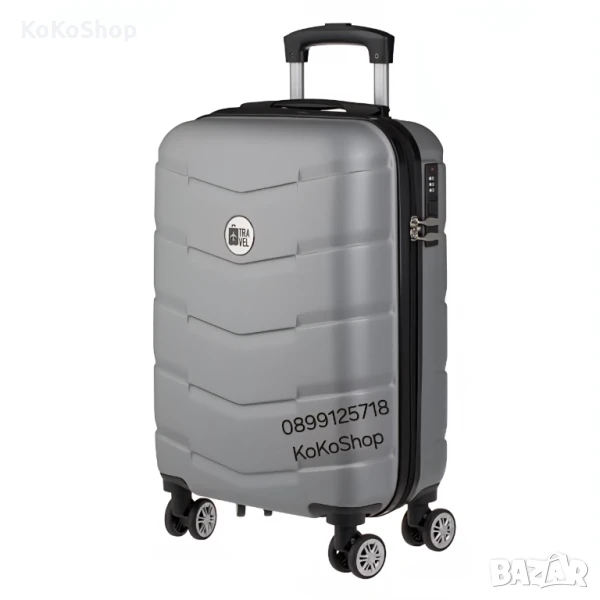 Куфар на колелца-35x21x55.5 см./сив куфар на колелца , снимка 1