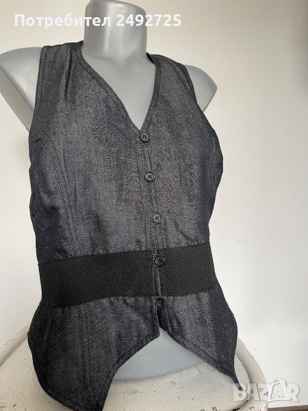 Топ , корсет, елек, отворен гръб, тънък деним, снимка 1