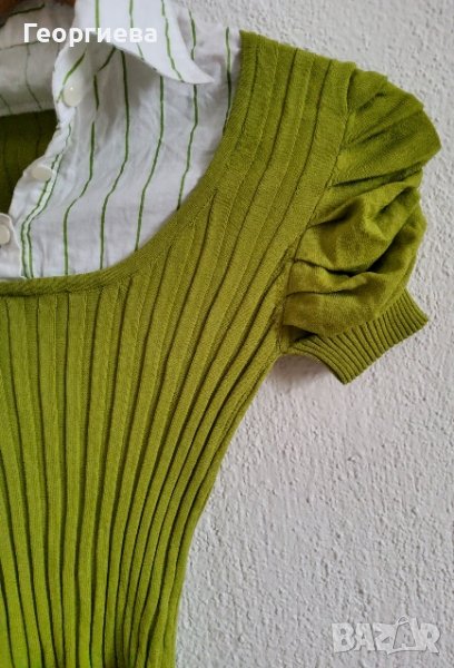 Зелена блуза 2 в 1, снимка 1