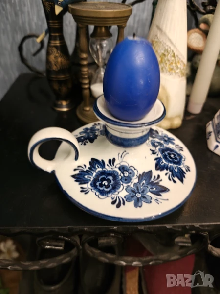 Delft порцеланов свещник , снимка 1