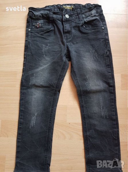 Унекални сиво-черни дънки за 6г, снимка 1