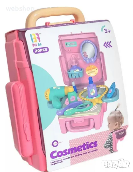 Мини козметична раница играчка за грим 20 части за момичета, снимка 1