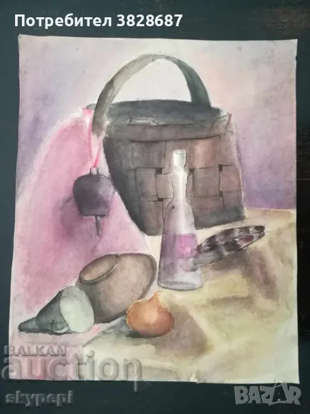 Натюрморт АКВАРЕЛ от 80-те години, снимка 1