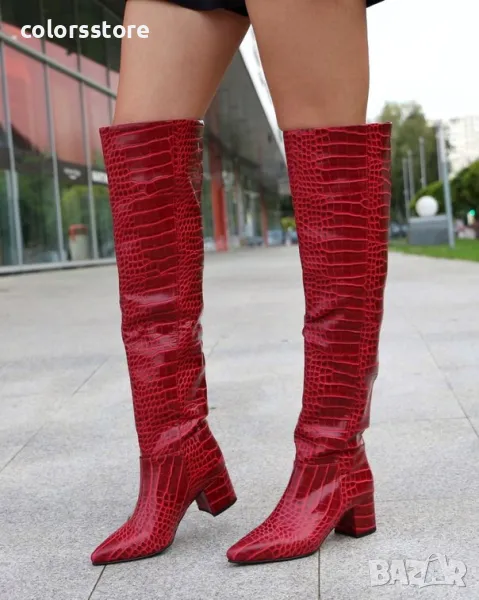 Ботуши на ток - бордо крок - KR200, снимка 1