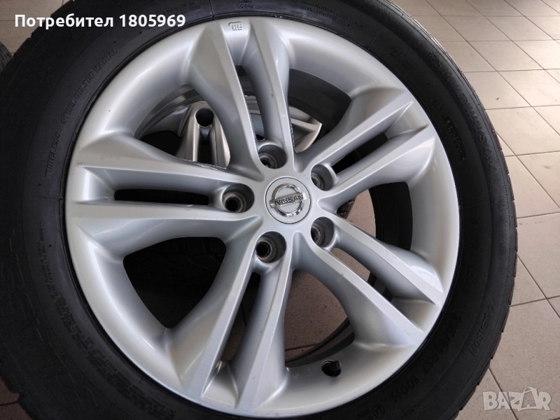 4бр. ал. джанти Nissan (оригинални) 5x114,3 , 6,5x17 , ET40 , централен отвор 66,1мм, снимка 1
