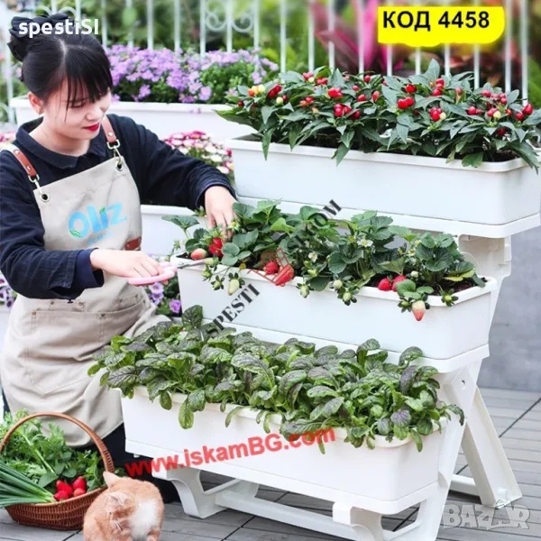 Комплект вертикални саксии за билки, зеленчуци и цветя – 3 броя, снимка 1