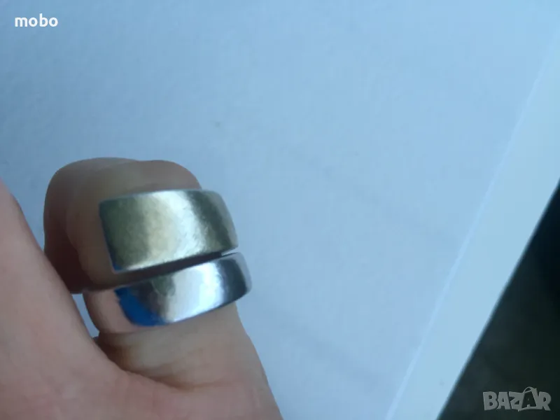 Красив сребърен пръстен, с добавка златното PVD покритие.Тегло 11.94 г,про, снимка 1