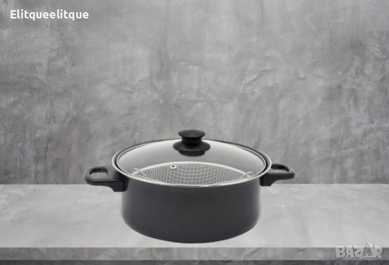 Тенджера с кошница Rosberg, 24 см., въглеродна стомана, снимка 1