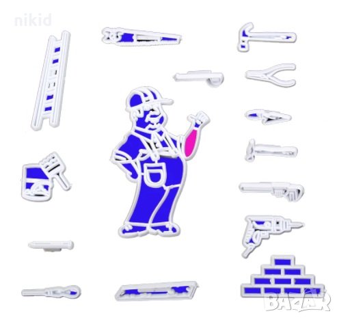 Строител Майстор и инструменти пластмасови резци печати форми украса фондан торта декор, снимка 1