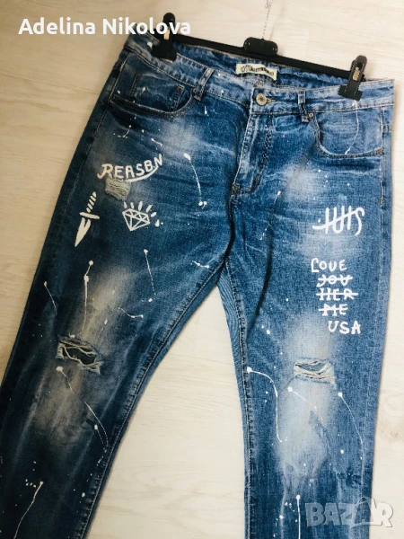 Дамски накъсани дънки, снимка 1