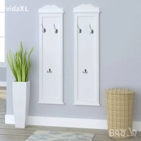 vidaXL Закачалки, 2 бр, бели, снимка 2 - Закачалки - 56146450