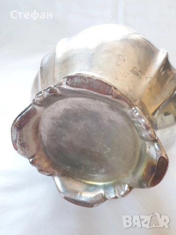 Посребрен порцеланов чайник, снимка 6 - Антикварни и старинни предмети - 52190246