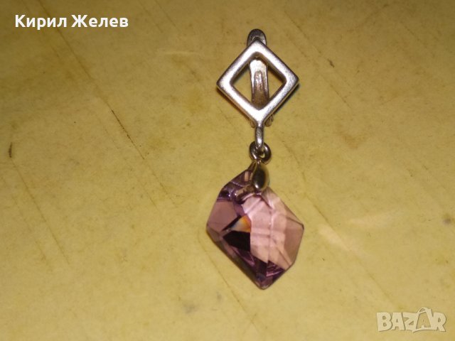 ПРЕКРАСНА АНГЛИЙСКА СРЕБЪРНА СКЪПОЦЕННА АР НУВО ОБЕЦА СРЕБРО 925 с ЮВЕЛИРНО ФАСЕТИРАН АМЕТИСТ 21030, снимка 5 - Обеци - 40488460