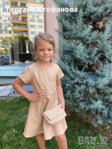 Стилна Кожена рокля с кожена чантичка 🤩 Размери -4г.6г.8г.10г.12г. Цена -38лв, снимка 2 - Детски рокли и поли - 34159211