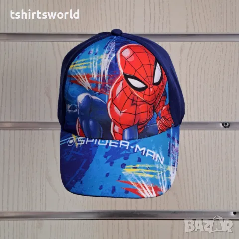Нова детска шапка с козирка СпайдърМен (SpiderMan) в син цвят