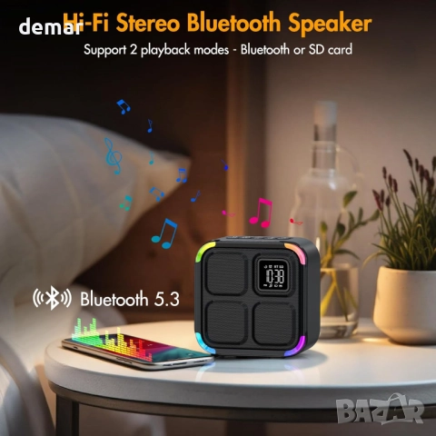 Bluetooth високоговорител, машина за бял шум с 30 успокояващи звука, 8 цвята нощна светлина, снимка 6 - Друга електроника - 51785949