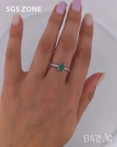 СРЕБЪРЕН ПРЪСТЕН С РУБИН, САПФИРИ, ИЗУМРУДИ , снимка 2 - Пръстени - 51116166