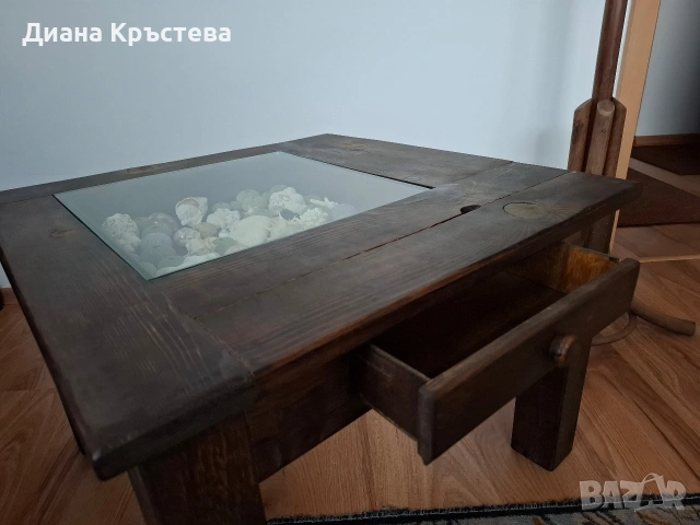 Масичка за кафе ръчна изработка рустикален стил, снимка 2 - Маси - 54302967