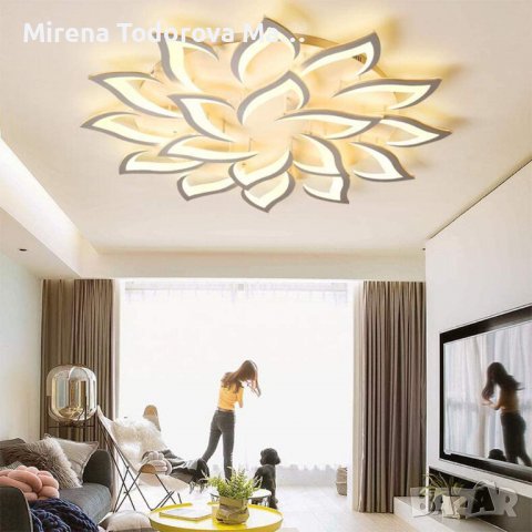 Модерна LED лед таванна лампа 18 цветя с дистанционно, снимка 2 - Лампи за таван - 38385310