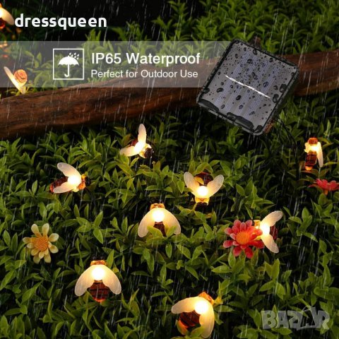 3702 Градински лампички със соларен панел и форма на пчели, снимка 10 - Други стоки за дома - 37640106