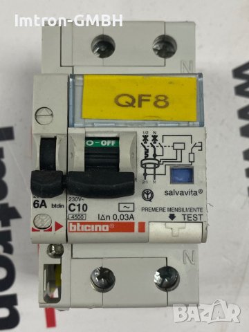 Дефектно токова защита Bticino Idn 0,03A, Vn= 230/240Vac,, снимка 1 - Друга електроника - 44396497