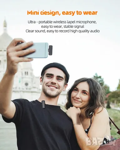 Безжични петлични микрофони HAPPOYEER TikTok Youtube, снимка 7 - Микрофони - 47383017