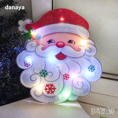 4225 Светеща коледна украса за прозорец стена Дядо Коледа, снимка 2 - Декорация за дома - 42682012